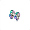 Clip-On-Ohrringe mit Schraubverschluss, 5 Farben, Edelstahl-Clip-Ohrringe, nicht durchdringend, Punk-Ohrring für Männer und Frauen, Silber, Schwarz, Blau, Golden, klassisch, C-Otcyl