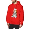 Herren Hoodies Beagle Weihnachten Weihnachtsmannmütze Weihnachtsbaum Lichter Hund Großhandel Winter gereinigte Baumwolle Kapuzenpullover Hoodie Shirt