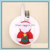 Weihnachtsdekorationen Geschirr Set Cartoon Bild Besteck Santa Rentier Stil Haus und Restaurant Tischdekoration LXL356A Drop Del Dhzjv