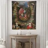 Tapisseries gothiques vintage tapisserie ange renaissance mur suspendu peinture fruit nature guirlande