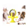 Jouets pour chiens à mâcher moulins à vent fuite chat nourriture balle jouet chats plateau tournant seau mettre en œuvre moulin à vent produits pour animaux de compagnie Wy1319 livraison directe maison G Dhpi8