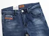 Männer Jeans Europäischen Italien Berühmte Marke Hosen Slim Zipper Gerade Gentleman Schwarz Loch für 230131