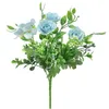 Dekorativa blommor Simulering Rose Fake Silk Flower Small Bouquet 7 Big Head Diy at Home Party Spring Wedding