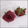Decoratieve bloemen kransen handgemaakte kunstmatige doe -het -zelf bloemkop frisse simatie mtilayer valse bloesem rose home decor drop otmyw