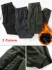 Men's Pants Winter MultiPockets Cargo Men Thick Fleece Liner Warm Joggers Male Streetwear Casual Cotton Thermal Trousers 230131