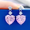 Stud Earrings 2023 S925 Silver Delicate Light Luxury Flashstone Yellow Pink High Carbon Diamond Zircon Female