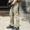 Męskie spodnie bawełniane mężczyźni multi kieszenie w stylu safari cargo militari taktyka armii spodnie Męskie wędrówki Trening Training Pant 230131