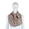 Scarves ZY86020 Real Fur Accessory Autumn Women Knitted Fashion Neckwarmers Neckerchief 10 Colors Free