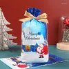 Juldekorationer 10st Candy Bag Santa Snowman Elk Bow Gifts Merry Cristmas Decoration For Home Xmas Tree Navidad År 2023