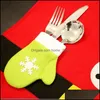 クリスマスデコレーションテーブルマットカトラリーバッグセットサンタクロースギフトソックスクリスマスディナーテーブル装飾装飾wll412ドロップデリバリーho dhhcl