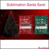 Christmas Decorations 50X70Cm Gift Bag Sublimation Santa Clus Sack Large Wearresistant Cotton Canvas Bags Cartoon Elk Snowflake Stor Ot8C3