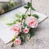 Kwiaty dekoracyjne 66 cm 2 widelce jedwabna róża sztuczna domowa dekoracja weselna Fałszywe flores trzymające ścianę kwiatową