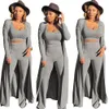 Zweiteilige Damenhose, 3-teiliges Set für Damen, drei Langarm-Cardigans, Crop-Top, März- und Herbstkleidung für Outfits, Trainingsanzug 230131