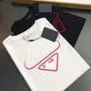 メンズTシャツデザイナーTシャツメンメンズラウンドネック半袖レッドレタープリントプルオーバーTシャツマーセル化コットンハーフスリーブ1254 S0D5