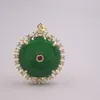 Colares de pendentes reais jade gp 18k ouro banhado para mulheres aquecimento verde jadeite jóias ligas de jóias prateada 925 colar de trigo