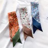 Scarves 2023 Spring Long Scarf For Women Small Flower Silk Bag Tie Ribbon Hair Band Elegant Dress Decoration Luxury Neck Wraps