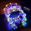 Partybevorzugung blinkende LED-Saiten Glühen Blumenkrone Stirnbänder Licht Rave Blumenhaargirlande Leuchtender Kranz Hochzeitsgeschenke WQ479 Drop Dhbj4