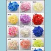 Flores decorativas Wreaths Hydrangea Flower Head com Decorar para parede Fake DIY decora￧￣o de casa Droga Drop Garden Garden Festive Party Supp Otczu