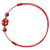 Anklets moda Cinnabar Four-Leaf Clover Ręka tkana dam