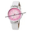 Relojes de pulsera Susenstone moda mujer flores estampado cuero reloj de pulsera lujo Casual mujer cuarzo señoras relojes 8539