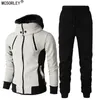 Tute da uomo Set Pile di cotone Caldo Cerniera Giacche Cappotto Pantaloni sportivi Autunno Inverno Allentato Maschio Colletto alla coreana Abbigliamento Felpa con cappuccio Tuta 230131