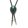 Bow Ties KDG Western Cowboy Zinc Alloy Pattern Point Natural Stone BOLO Tie Matching Shirt Men And Women The Same Style