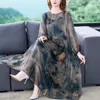 Sıradan Elbiseler Çiçek Mulberry İpek Şifon Seksi Mi Dres Boho Moda Plaj Elbise Bahar Yaz Zarif gevşek Vestidos Bnk 230130