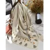 Scarves Tassels Print Real Silk Scarf Wraps Women Fashion Shawl Foulard Square 35"