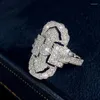 خواتم الزفاف الشكل الهندسي البسيط Zirconia Zirconia المشاركة المرأة المجوهرات Micro Pave Micro Pave Daily Party Cute