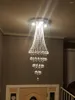 シャンデリアモダンK9クリスタルレインドロップシャンデリア照明フラッシュマウントダイニングルーム用のLED照明器具