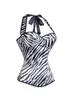 Kobiety Sechey Women Kobiet gorset Bustier Zebra Overbust Bielidro