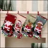 Kerstdecoraties Boom Kous Elk Bear Snowman Patroon Santa Claus Gift Candy Sock Bag Hanger Kerstmis Decoratiebomen Hangen S DHVMT