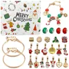 Braccialetti con ciondoli Calendario dell'Avvento di Natale Kit per la creazione di braccialetti di gioielli fai-da-te a tema per confezione regalo per bambini Anno di Navidad