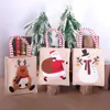Decorazioni natalizie Borsa in tela di cartone animato Sacchetti regalo di Babbo Natale Borsa per caramelle riutilizzabile per bambini Anno Merry Souvenir Decor