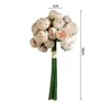 Decorative Flowers 1 Bouquet Fashion Lightweight Artificial Flower Comfortable Feeling Wide Application Camellia Beautiful 27 Heads Floral