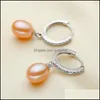 Charme P￩rola Earring de ￡gua doce Copper simplicidade Brincos de casamento J￳ias de anivers￡rio Presente para mulheres Sier 12zy Q2 Drop Delivery Dhev6