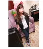 Jackets Dulce Amor Children PU Leather Jacket Girl Clothes Autumn Girls Coat Fall Kids Zipper Outerwear Tops Drop