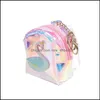 Portachiavi Cordini Kid Paillettes Portamonete Pvc Lady Portachiavi Borsa Ragazza Piccolo Portafoglio Bambini Carino Laser Mini Portachiavi Donna Portamonete P Otqal