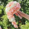 装飾的な花の花輪長いPE滝ブーケ花嫁の花嫁介添人の結婚式用品手作りW337