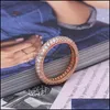 Pierścienie klastra 925 Sterling Sier Pan Ring Rose Gold CE inspiracji z Crystal CZ dla kobiet przyjęcia weselnego biżuteria 1 751 Q2 Dhbia