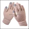 Inne domowe kobiety tekstylne Zimowe dotyk Sn zagęszcza ciepłe kolory rękawiczki na dzianinowe rękawiczki imitacja naśladowanie flopa na zewnątrz skii dhxpa