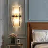 Vägglampa modern kristall pärla dekoration sconce inomhus led lyxguld koppar trapplig ljus vardagsrum sovrum gång