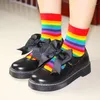 Women Socks Korean Fashion Multicolor Striped Women's Lolita Girls Japanese Kawaii Cute Short Harajuku Streetwear Crew Sock