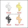 Pendant Necklaces Arrival Africa Map Necklace For Women Men 4 Colors High Quality Stainless Steel Maps Charm Hip Hop Jewelry Gifty D Dhnpd