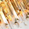 Chandeliers Luxury Modern Crystal Chandelier Metal Creative Rectangular Bar Lamp Atmosphere LED Home Restaurant
