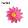 Dekorativa blommor 100st konstgjorda blommor DIY Dekor Fake Silk Sunflower Heads Wedding Floral