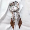 Scarves 2023 Spring Long Scarf For Women Small Flower Silk Bag Tie Ribbon Hair Band Elegant Dress Decoration Luxury Neck Wraps