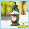 Christmas Decorations Decoration Jute Wine Bags Santa Claus Ornaments Xmas Champagne Bottle Ers Bag Dinner Dstring Wq184 Drop Delive Dhxpf