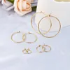 Hoop Earrings 4 Pairs/set For Women Gold Color Small Big Circle Earring Set Simple Punk Ear Hoops 2023 Fashion Jewelry Piercing