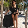 Domowe bikini w bikini sukienki maxi dla kobiet lato 2023 seksowna sarong krem ​​kremowy koronkowy bikinis bluzka na plaży Dres